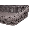 JZ-2 Trapezoid Rattan Woven Plastic Basket Food Storage Organizer for Retail Produce Display