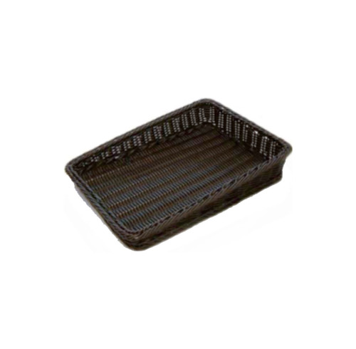 JZ-3 Trapezoid Rattan Woven Plastic Basket Food Storage Organizer for Retail Produce Display