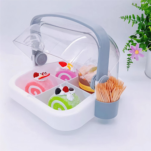JY-60 Lid Covered Food Sampling Container with Toothpick Holder for Snacks Fruits Tasting