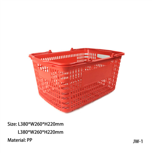 JW-1 Lightweight Reusable Plastic Shopping Basket Ventilated Handheld Grocery Basket