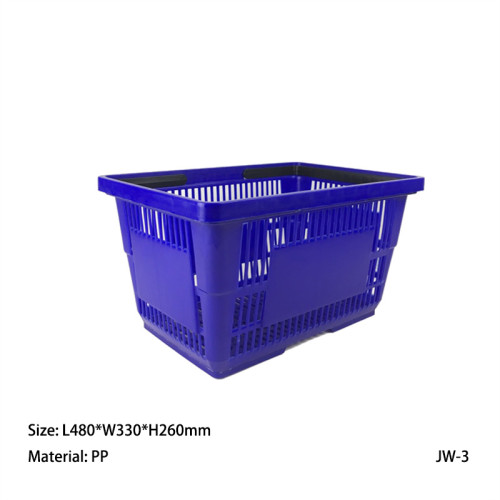 JW-3 Lightweight Reusable Plastic Shopping Basket Handheld Grocery Basket