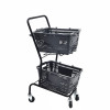 JW-9 Double Layer Wheeled Shopping Trolley For Supermarket And Retail Store Use