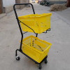 JW-9 Double Layer Wheeled Shopping Trolley For Supermarket And Retail Store Use