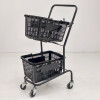 JW-9 Double Layer Wheeled Shopping Trolley For Supermarket And Retail Store Use