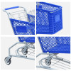 JW-8 Heavy Duty Plastic Shopping Cart Wheeled Supermarket Grocery Cart For Retail Commercial Use