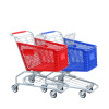 JW-8 Heavy Duty Plastic Shopping Cart Wheeled Supermarket Grocery Cart For Retail Commercial Use