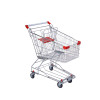 JW-7 Heavy Duty Plastic Shopping Cart Wheeled Supermarket Grocery Cart For Retail Commercial Use