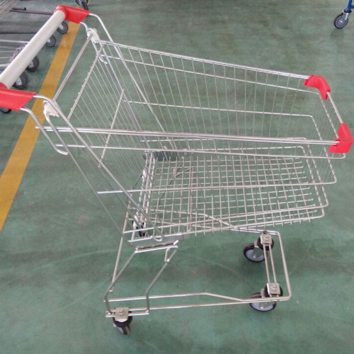 JW-7 Heavy Duty Plastic Shopping Cart Wheeled Supermarket Grocery Cart For Retail Commercial Use