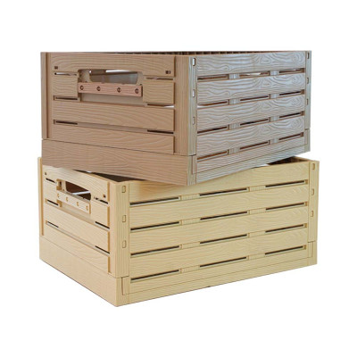 JW-21 Collapsible Stackable Ventilated Plastic Crate for Produce Storage and Display