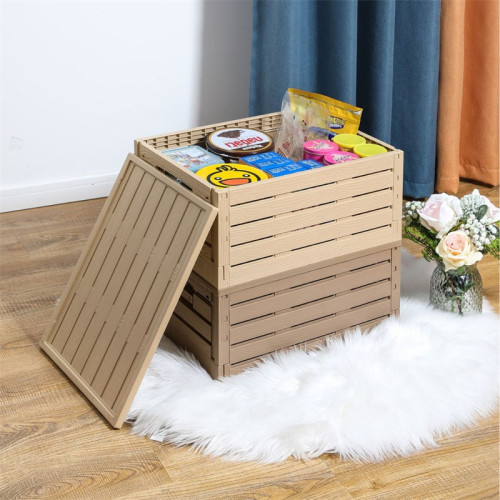 JW-21 Collapsible Stackable Ventilated Plastic Crate for Produce Storage and Display