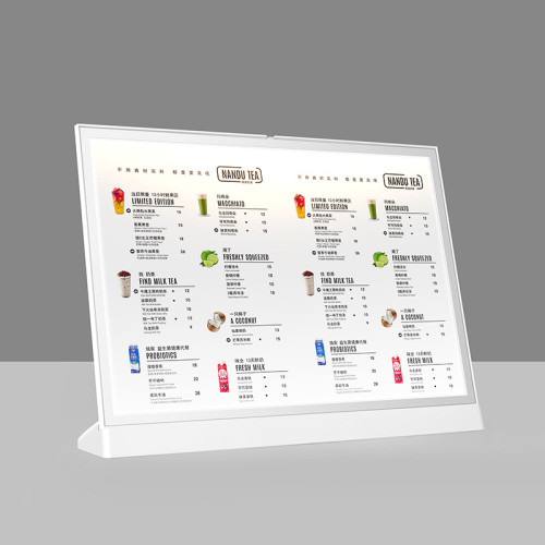 JS-32 Rechargeable LED Sign Holder for Desktop Poster Menu Advertising Display