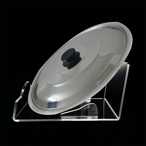 JE-30 Clear Acrylic Pan Stand Wok Display Holder for Kitchen Cookware Retail Countertop Organizer