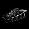 JE-31 Clear Acrylic Display Risers Tiered Stand for Collectibles Cosmetics Retail Showcase