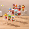 JE-31 Clear Acrylic Display Risers Tiered Stand for Collectibles Cosmetics Retail Showcase