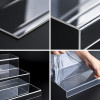 JE-32 Clear Acrylic Display Risers Tiered Stand for Collectibles Cosmetics Retail Showcase