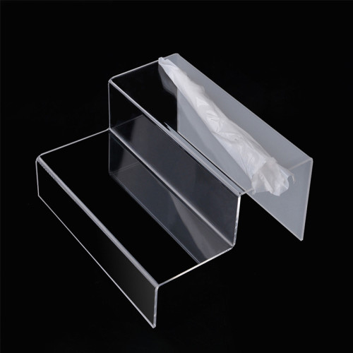 JE-32 Clear Acrylic Display Risers Tiered Stand for Collectibles Cosmetics Retail Showcase