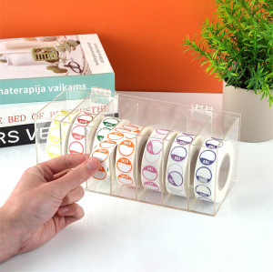 JE-40 Transparent Acrylic Day of Week Label Dispenser for Food Date Labels