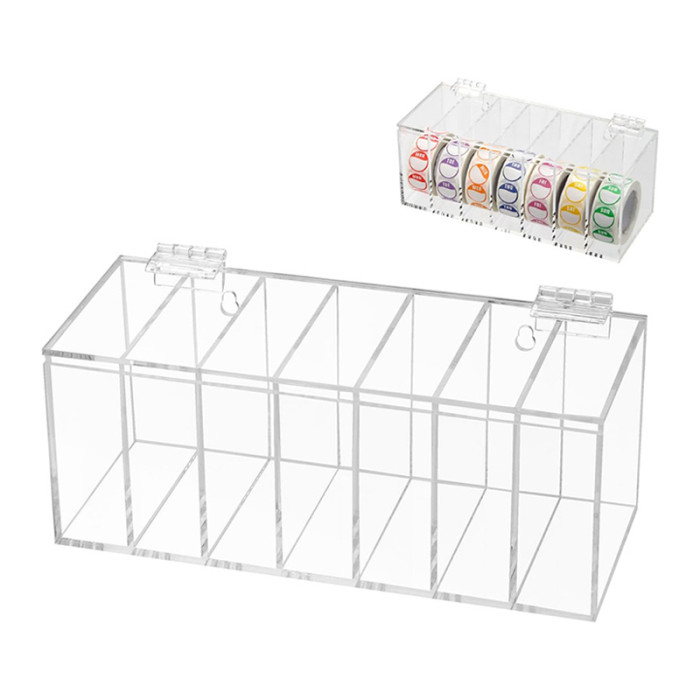 JE-40 Transparent Acrylic Day of Week Label Dispenser for Food Date Labels