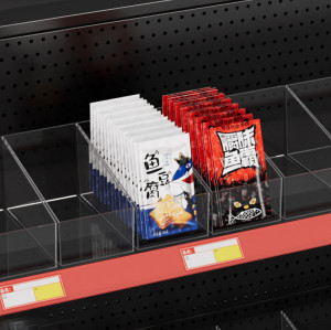 JE-41 Clear Acrylic Slanted Storage Box for Retail Store Snack Food Display