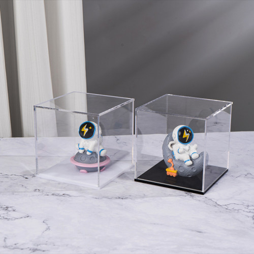 JE-60 Acrylic Dustproof Display Box with Black Base for Miniatures Collectibles Action Figures