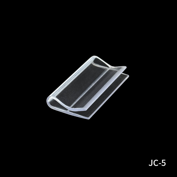 JC-5 Clear Plastic Label Clip Price Tag Holder for Supermarket Shelf Retail Display