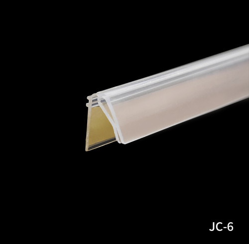 JC-6 Self-adhesive Clear Plastic Label Clip Price Tag Holder for Supermarket Shelf Retail Display