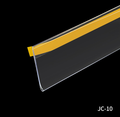 JC-10 Self Adhesive Clear Price Tag Holder Price Shelf Label Holder for Retail Store Shelves
