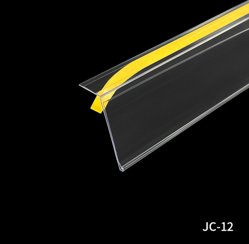 JC-12 Self Adhesive Price Tag Holder Price Shelf Label Holder for Retail Store Shelves