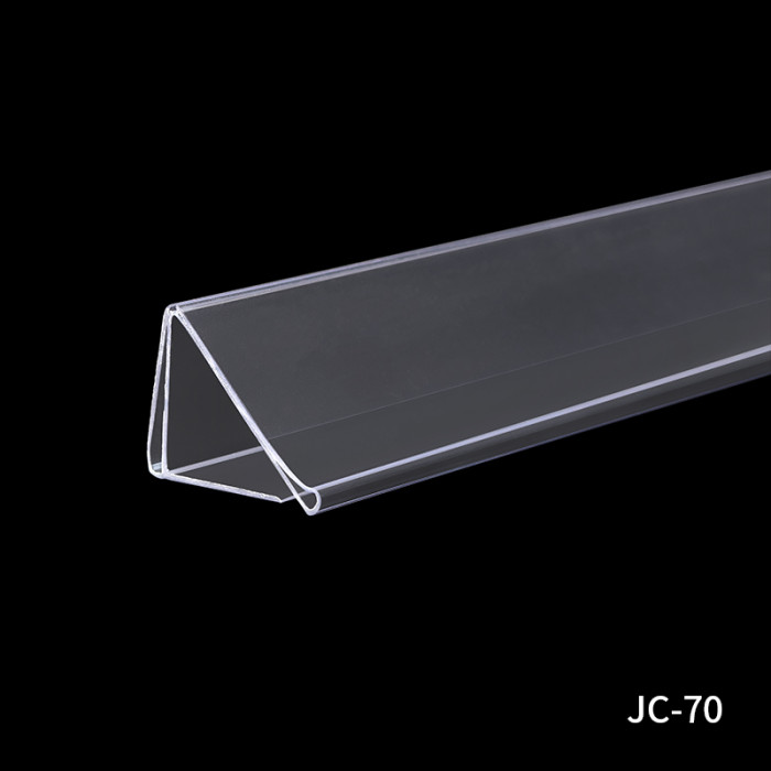 JC-70 Triangle Data Strip Price Tag Holder Shelf Label Holder for Retail Store Shelves