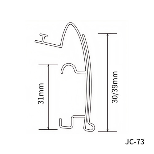 JC-73 Data Strip Price Tag Holder Shelf Label Holder for Retail Store Shelves
