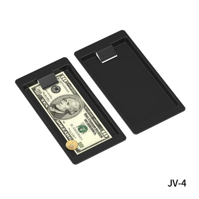 JV-4 Black Plastic Cash Clip Tray | POS Cash Tray | Bill Tray | Checkout Tray for Cash Organization