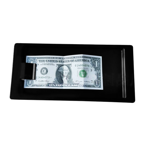 JV-4 Black Plastic Cash Clip Tray | POS Cash Tray | Bill Tray | Checkout Tray for Cash Organization