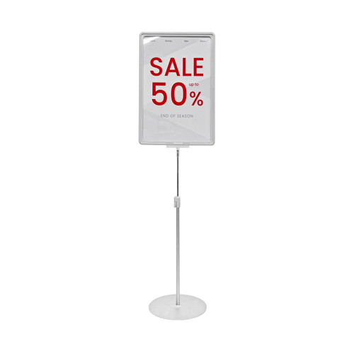 JK-4F Adjustable Height Floor Standing Sign Holder with U-Shaped Base for Promotional Displays