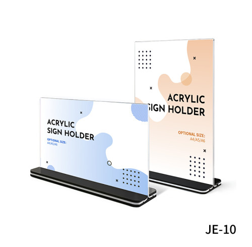 JE-10 Tabletop Desktop Display Stand Acrylic Sign Holder