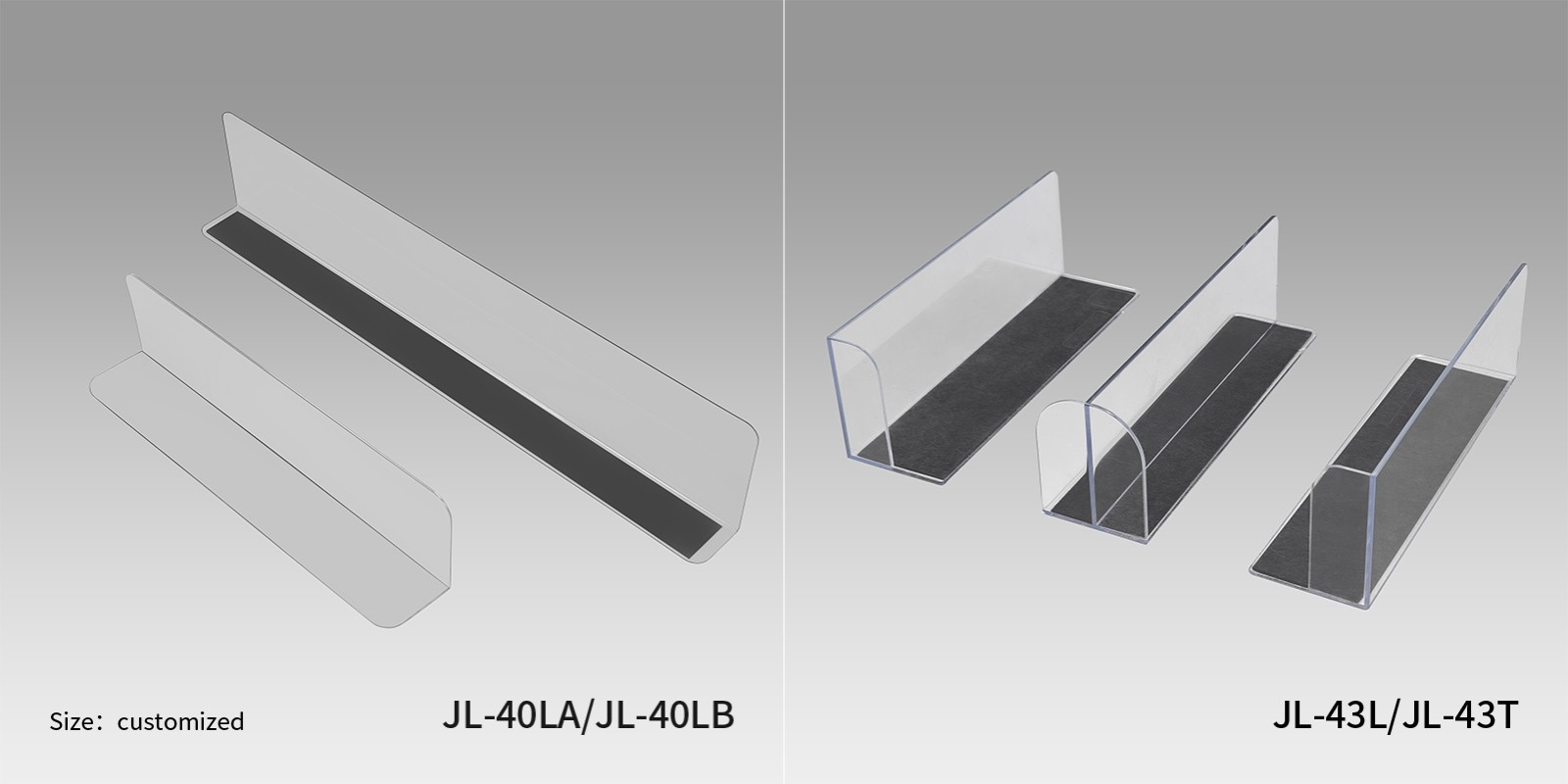 L-shaped shelf dividers (JL-40 series, JL-43 series)