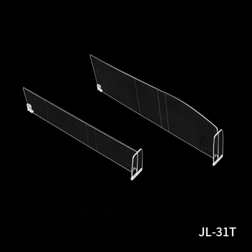 JL-31T Shelf Divider | Transparent PET Shelf Partition | Retail Display Shelf Organizer