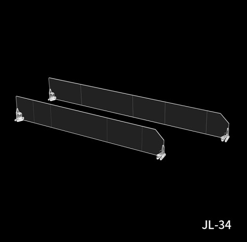 JL-35 Clip-on Shelf Divider | Clear PET Clip Shelf Separator | Custom Height For Retail Gondola