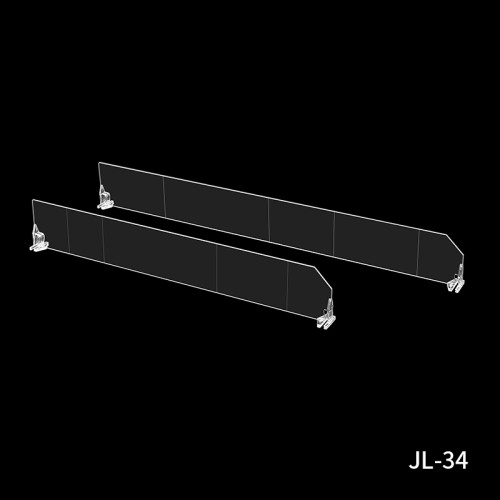 JL-35 Clip-on Shelf Divider | Clear PET Clip Shelf Separator | Custom Height For Retail Gondola