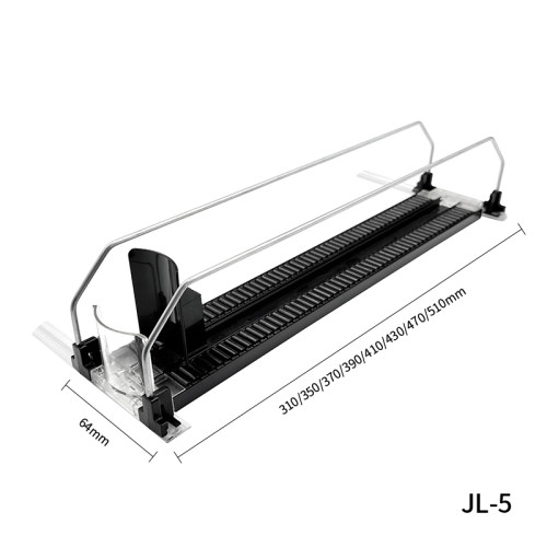 JL-5 Can Drink Shelf Pusher | Self Advancing Function | Metal Side Guard | for Convenience Store