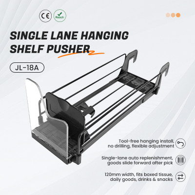 JL-18A Single Lane Hanging Shelf Pusher | Hook on Installation | for Supermarket Merchandising Display