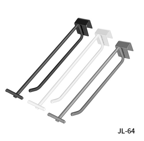 JL-64 Square Tube Display Hooks | Crossbar Display Hooks | with T Bar Stop Bar | for Merchandise Display