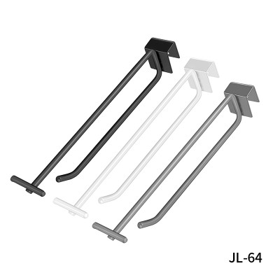 JL-64 Square Tube Display Hooks | Crossbar Display Hooks | with T Bar Stop Bar | for Merchandise Display