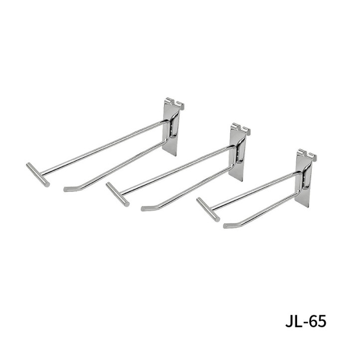 JL-65 Double Prong Slatwall Hooks | Double Wire T-Top Label Holder Hooks | for Merchandise Display