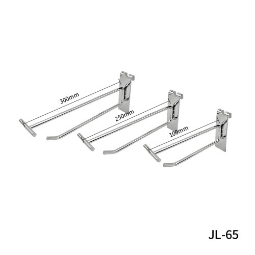 JL-65 Double Prong Slatwall Hooks | Double Wire T-Top Label Holder Hooks | for Merchandise Display