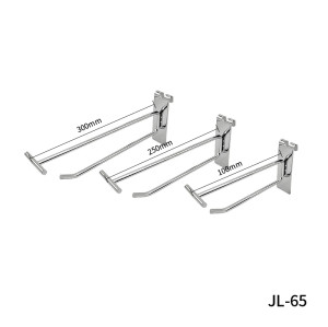 JL-65 Double Prong Slatwall Hooks | Double Wire T-Top Label Holder Hooks | for Merchandise Display