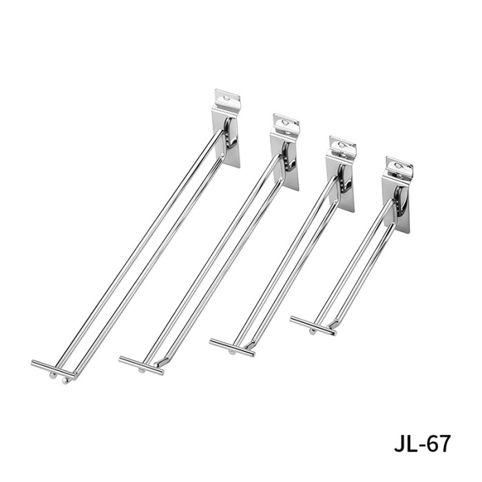 JL-67 Double Wire Slatwall Hooks | Twin Wire Slatwall Display Hooks | for Merchandise Display