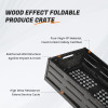 JW-21A Foldable Plastic Crate | Collapsible Stackable Fruit Vegetable Storage Bin | for Produce Storage