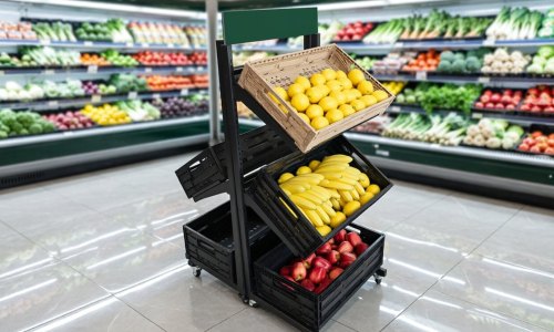 JW-21A Foldable Plastic Crate: Collapsible Produce Storage Bins That Pair With Display Racks