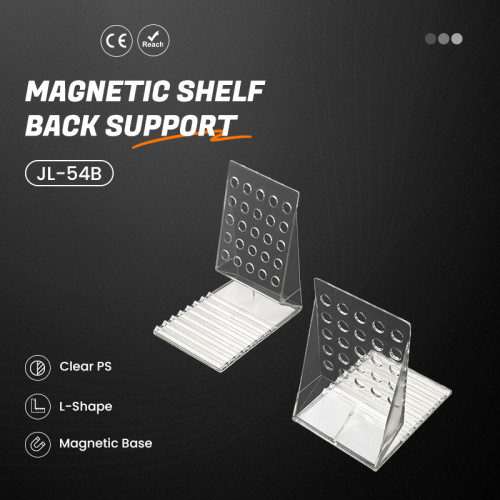 JL-54B Magnetic Shelf Back Support | Merchandise Pusher Stand | for Shelf Merchandise Display