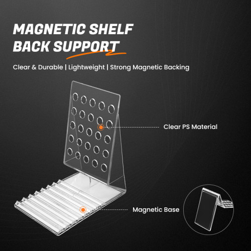 JL-54B Magnetic Shelf Back Support | Merchandise Pusher Stand | for Shelf Merchandise Display